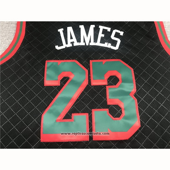 Camiseta Los Angeles Lakers Lebron James #23 Mitchell & Ness 2018-19 Negro